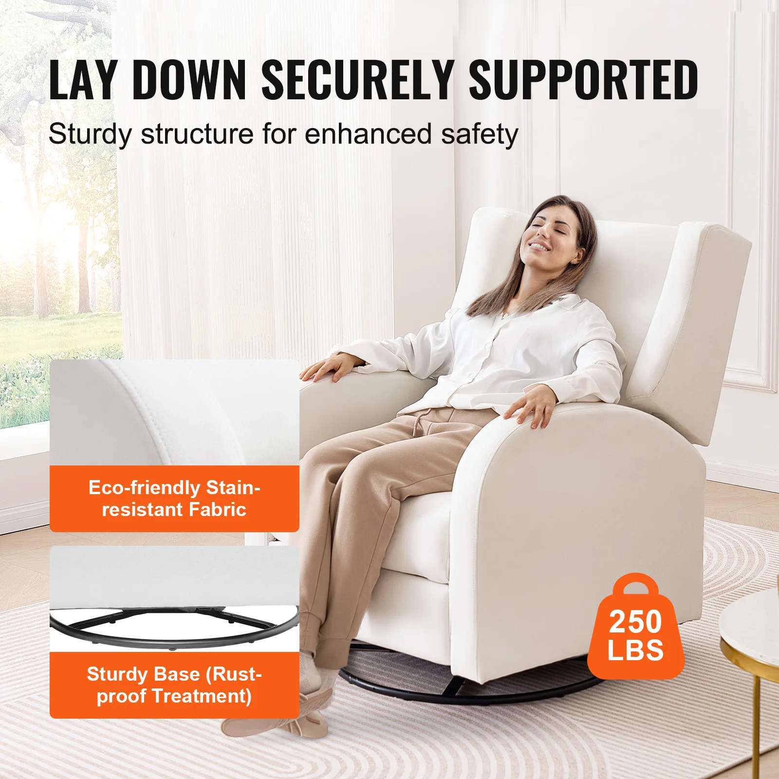 Electric Power Recliner Swivel Glider with USB Port for Living Room