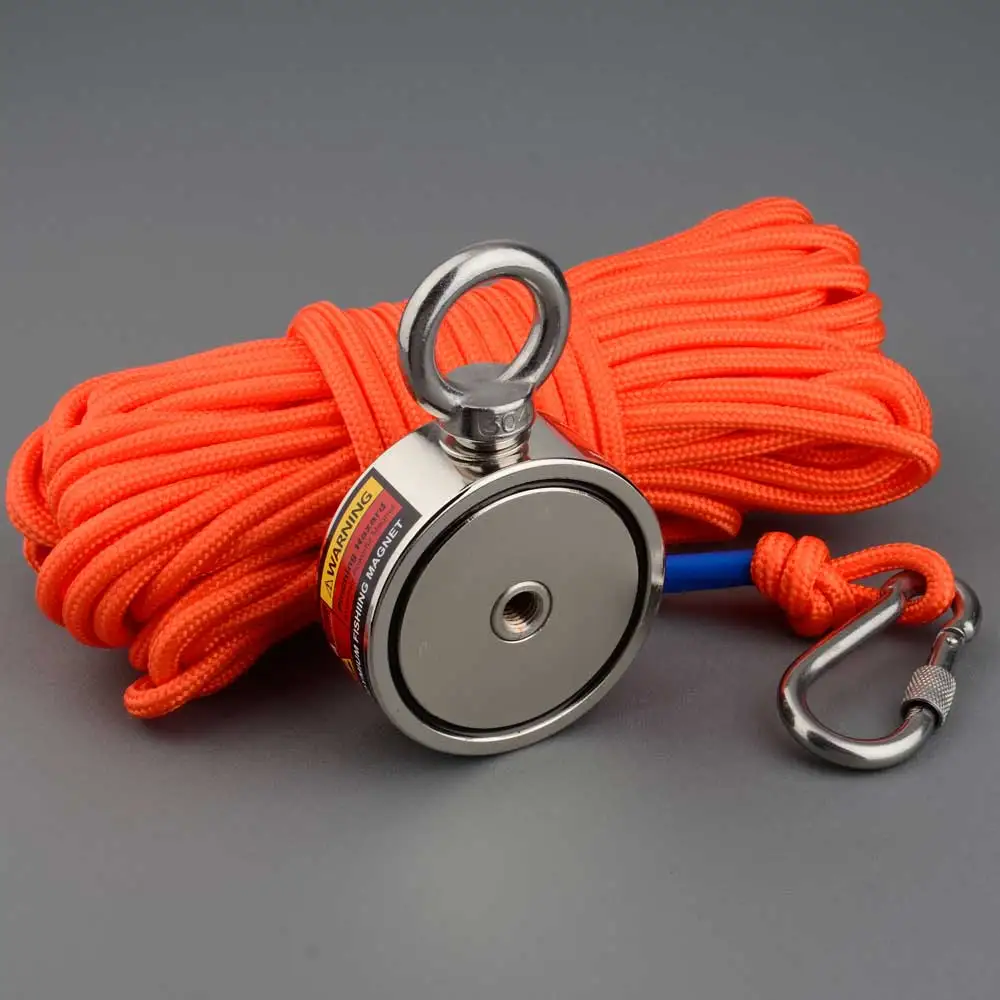Double Sided Strong Magnet 300KG 2 Fishing Neodymium Magnet Rope Box Option Searching Salvage Magnets Treasure
