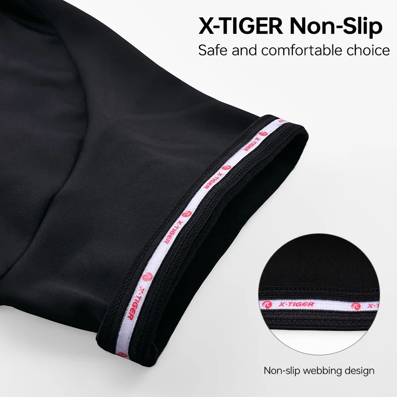 X-TIGER Winter Thermal Cycling Bib Shorts Men Fleece-Lined 5D Gel Pad 6 Hour 5-15℃ Long Distance Winter Biking Training