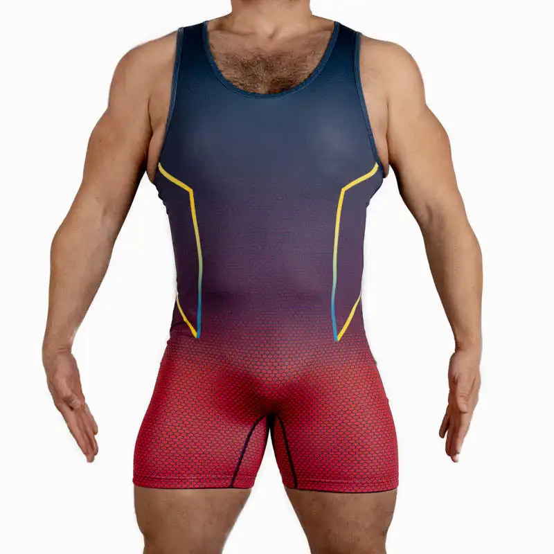 Sports Suit Wrestling Singlets Triathlon Bodysuit WWE Gym Breathable Swimwear Marathon Running PowerLifting