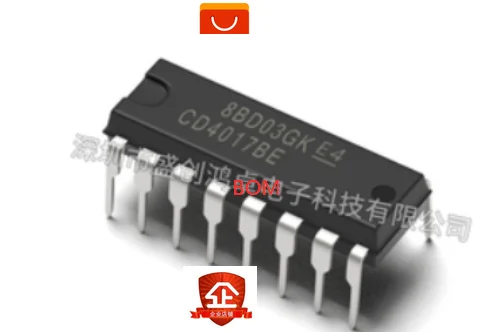 Оригинальный Новый 10 шт. CD4017 CD4017B CD4017BE 4017 десятилетний счетчик делителя IC DIP-16 |