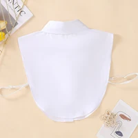 Faux col pointu en coton pour femme, style demi-chemise, col décoratif polyvalent, document solide élégant, à la mode 3