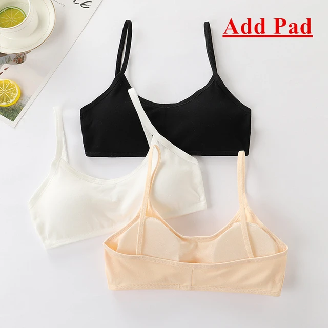 3 Pcs/lot Bra For Girls 8-16t Teenagers Lingerie Breathable Top Underwear  Cotton Brassiere Solid Color Classics Training Bra - Training Bras -  AliExpress