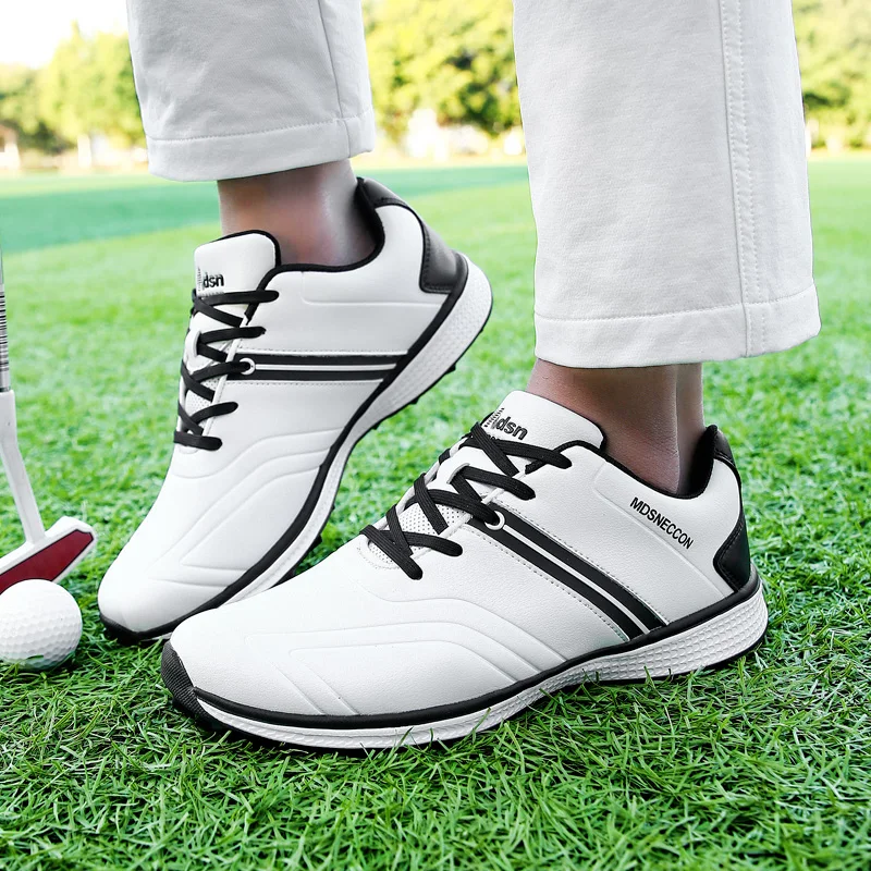 LiXingMing Men Golf Shoes White Large Size Waterproof Cleats Golf Footwear Teenager Outdoor Games Training Golf Sneakers 39-48# 3