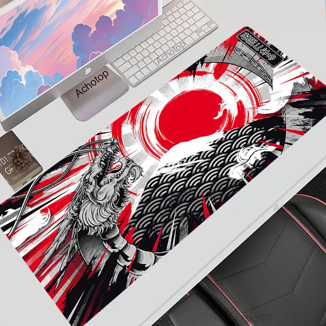 Dragon Mouse Pad Black and White Deskmat Playmat Laptop Japan Anime Gaming  Keyboard Rubber Pad Pad