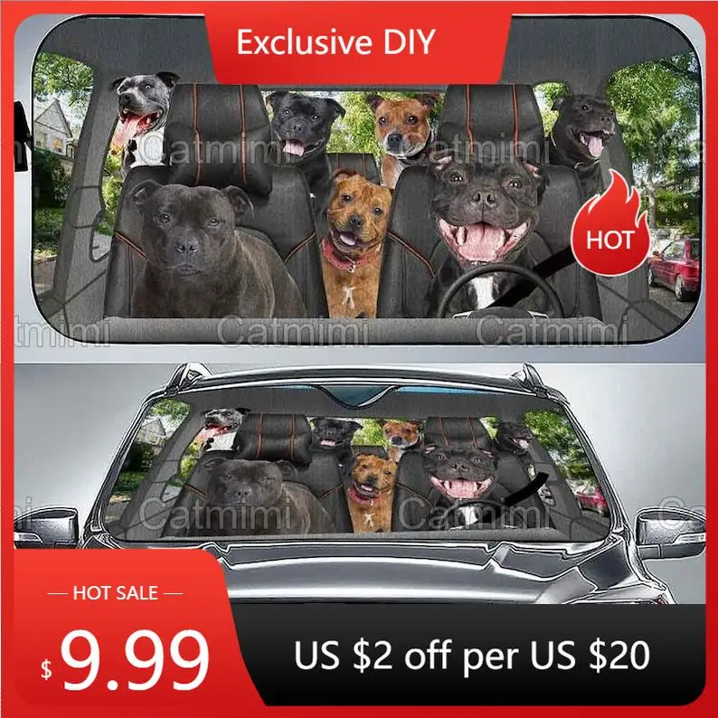 Parasole Per Auto Stafter Bull Terrier, Decorazione Per Auto Bull Terrier, Parasole Per Auto Bull Terrier, Accessorio Per Auto, Regalo Per Lui