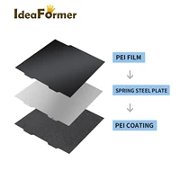 Feuille noire PEI 184x184mm/257x257mm pour laboratoire Bambu X1/P1/A1/A1 /A1mini, plaque de construction Double face, Texture lisse, tôle de PEI en acier à ressort 5
