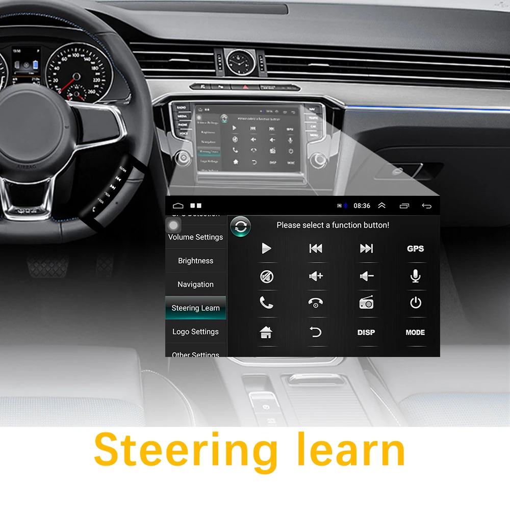 Mando a distancia inalámbrico SWC, botón de Control del volante para reproductor Multimedia Universal multifunción para coche, navegación GPS