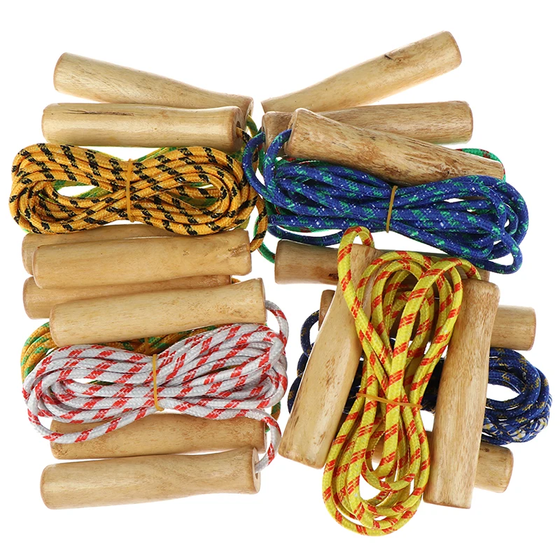 Wooden Handle Skipping Rope 1 Pcs jump rope Color Random Gym Fitness Equipment School Group Sports Multi Person Jumping Rope