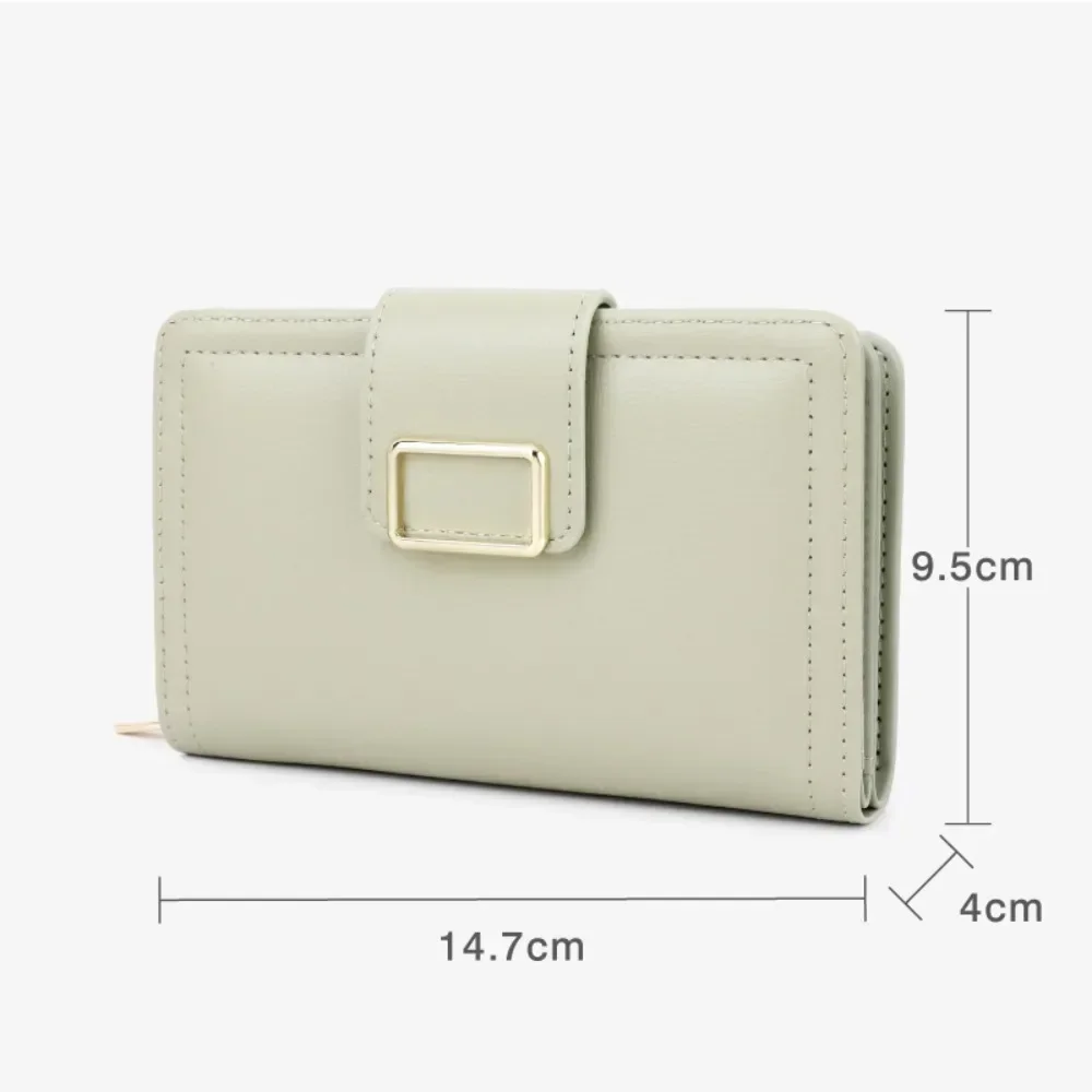 Multiple Card Positions Wallet New Korean Style PU Handheld Bag Solid Color Coin Purse Women Slimwallet 6