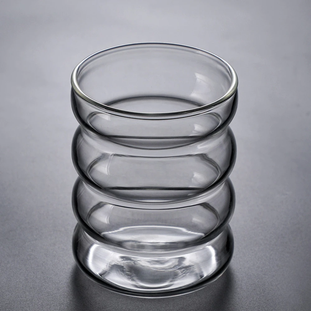 300ml Wave Shape Glass Cup Water Bottle Heat-resistant Beer Drinkware Tea Mug Coffee Juice Milk Tea Home Kitchen Supply glass cup glass mug coffee glass cup heat resistant coffee glass cup glass coffee mug glass tea cup glass tumbler glass whiskey cup glass straw cup
