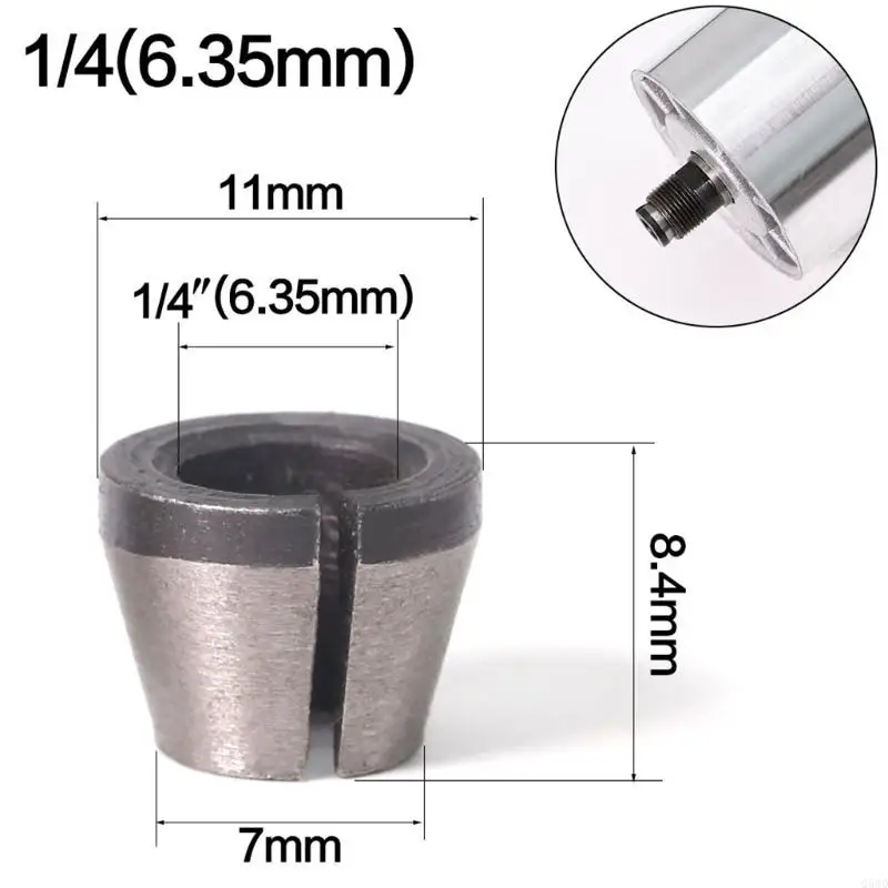 Q5WD 6mm 6.35mm 8mm Collet Chuck Adapter Engraving Trimming Machine Electric Router