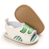 Summer 0-1 Year Old Boys Fashion Cartoon Crocodile PU Baby Sandals Rubber Sole Anti slip Casual Walking Shoes 2