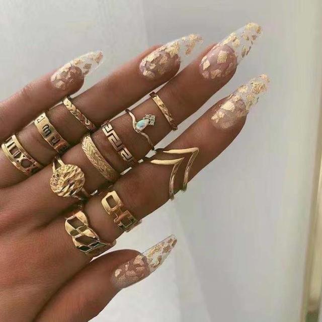 Snake Heart Ring Set Teen Girls Matching Rings for Women Anillos Jewelry Sets Bague Femme Ringen Fashion Gift