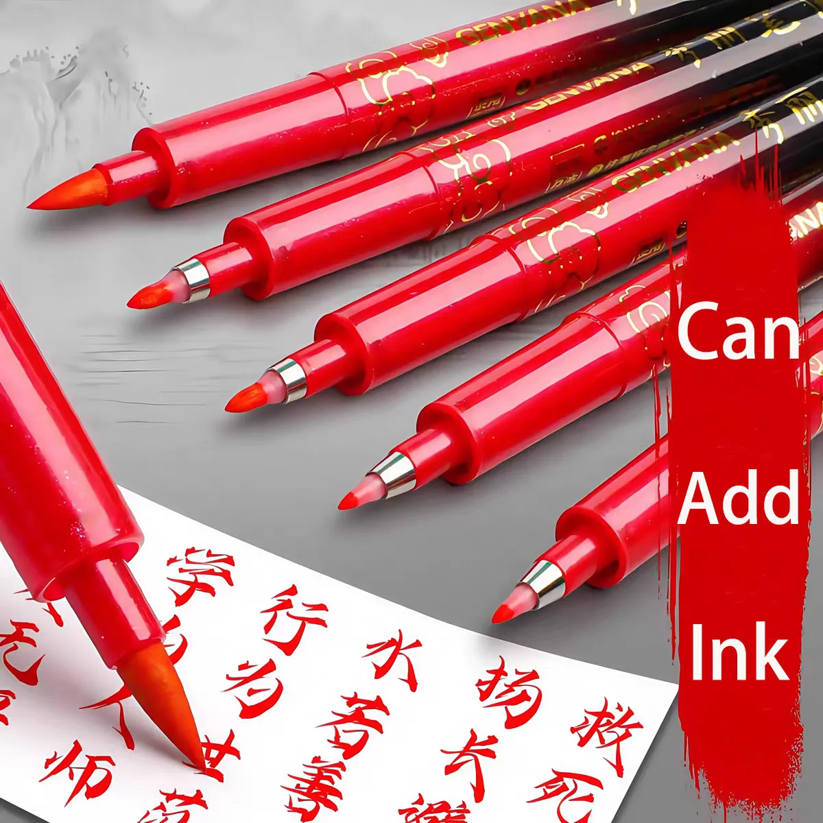Red Beautiful Pen Soft Pen Can Add Ink Board Medium Fine