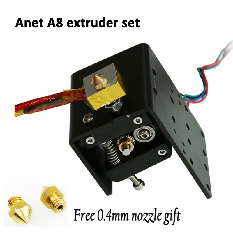 

Anet A8 A6 экструдер MK8 мотор J-head Hotend + бесплатно 0,3/0,4/0,5 мм сопло 1,75 мм нить для Reprap Makerbot i3 3D-принтера