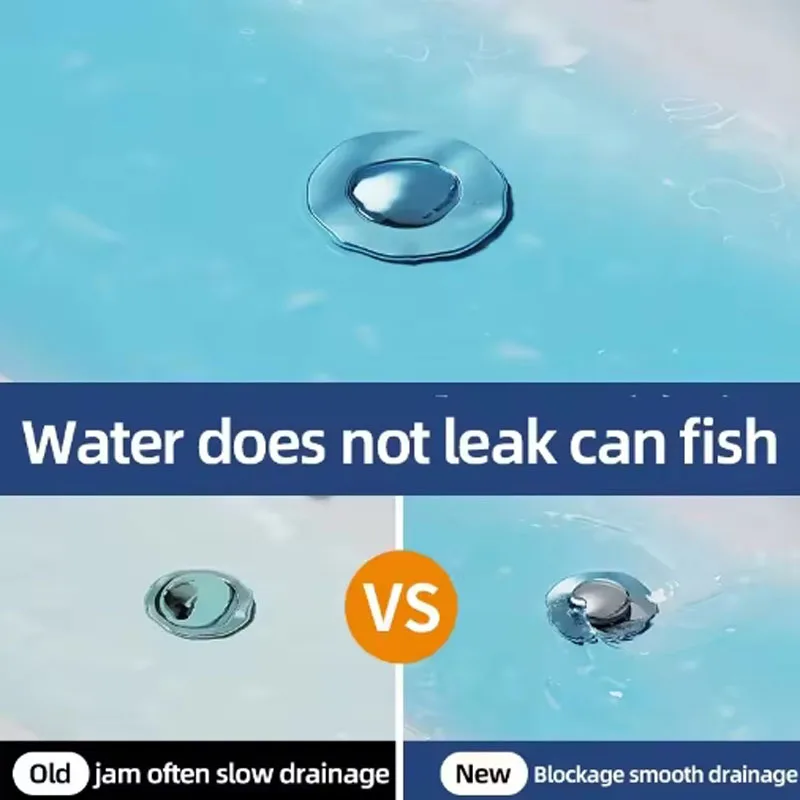 1PCS Washbasin Leak Plug, Odor Proof  Stainless Steel Bouncing Core, Press Type Sink Drain, Universal Accessory for Washbasin