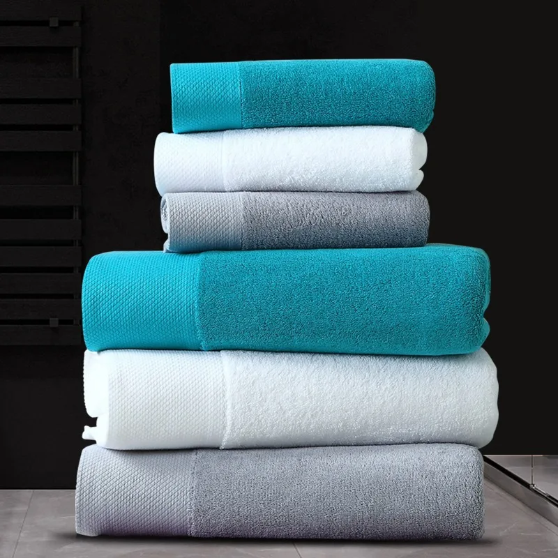 Cotton Towel Bathroom Satin Sauna Gym Beach Absorbent Machine Washable
