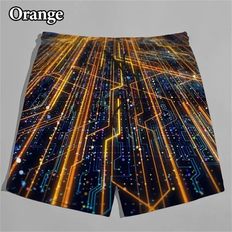 

Circuit Board 3D Printing Beach Shorts Electronic Chip Casual Shorts Summer Cool Beach Pants Men Women Chilren Apparel Ice Short