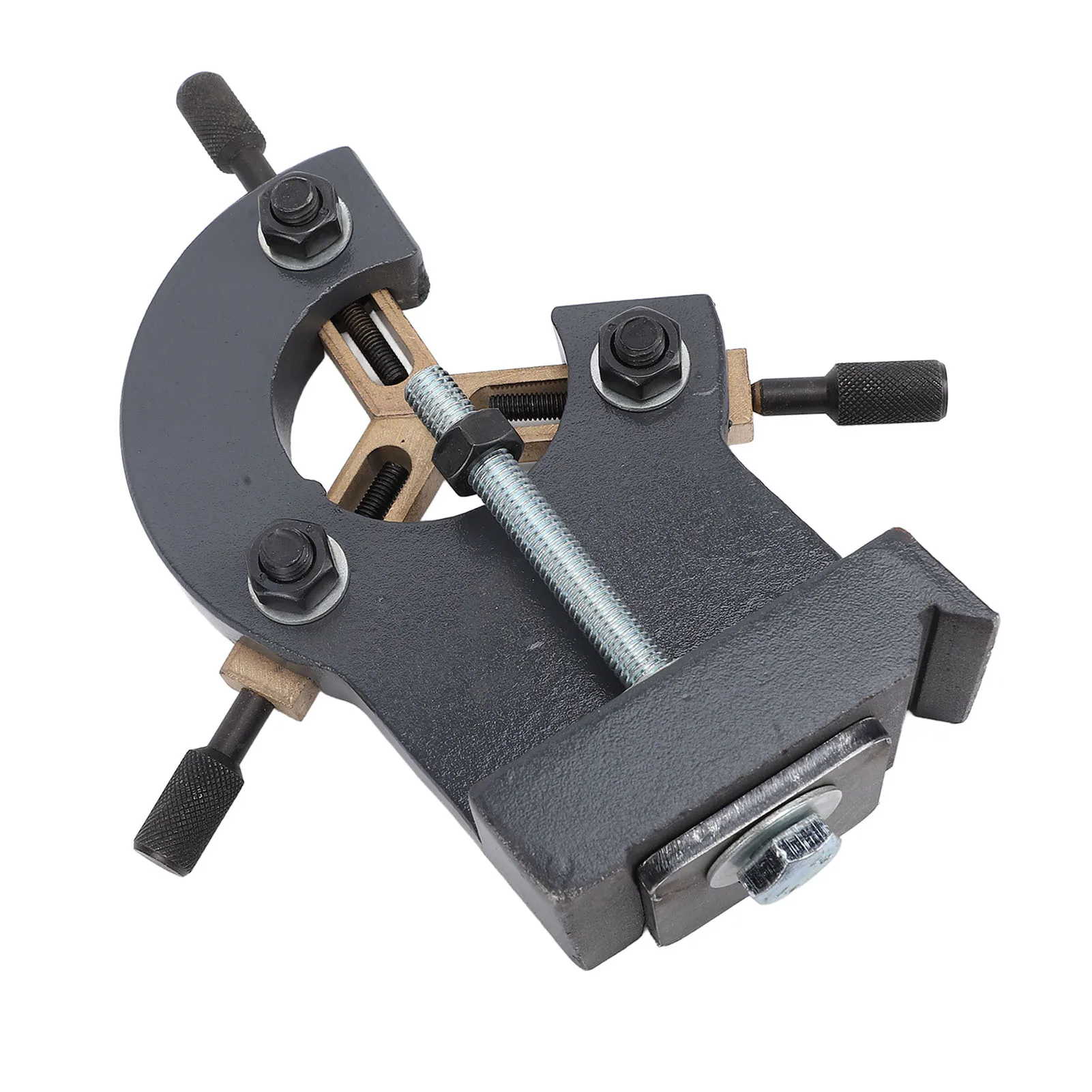 مخرطة تحويل خشبية معدنية صغيرة ثابتة، باللون الرما...