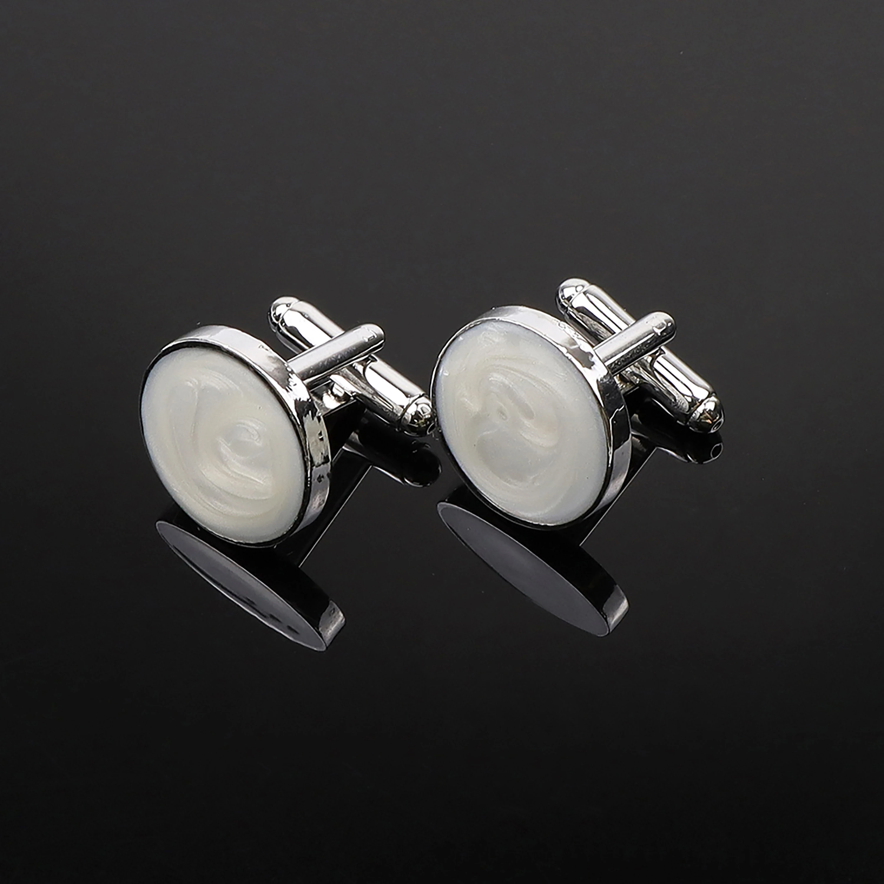Crystal Cufflinks Classic Square Round Mens Cufflinks Black Gold Silver Color Glossy Suit Cuff Links Wedding Party Shirts Accessories