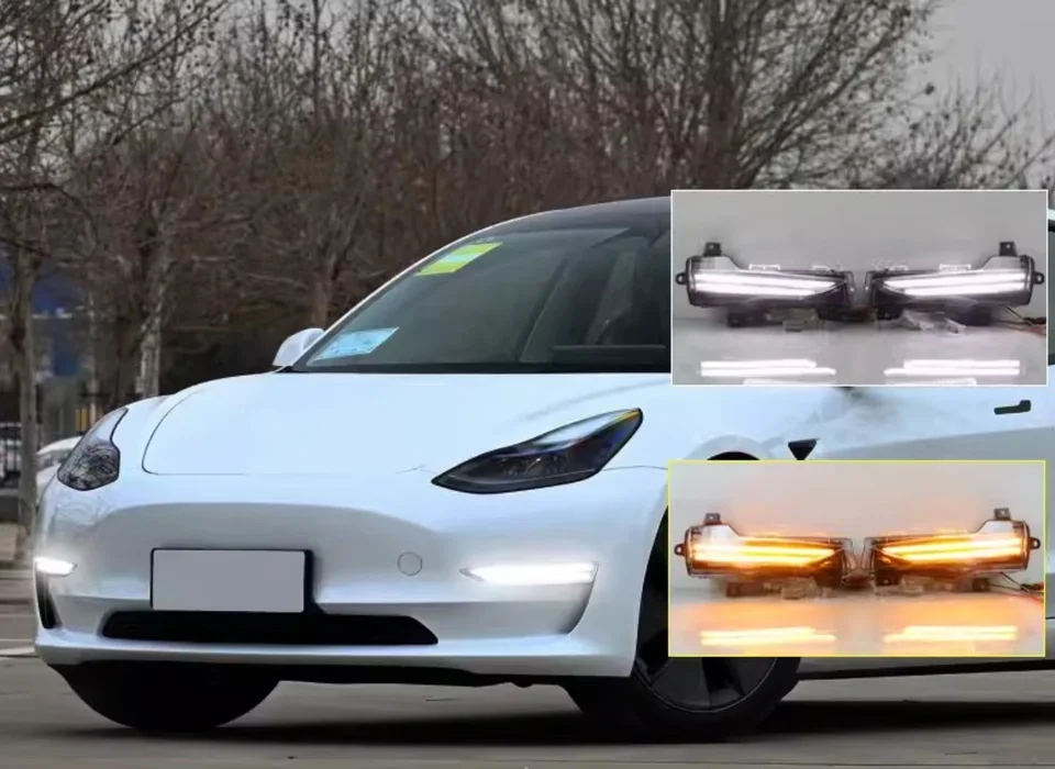 LH＆RH 適用: 2017-2021 テスラ/TESLA モデル 3/Y フロント フォグライト ランプ アンバー LED DRL アップ-レベルペアセット US バージョン AL-PP-8132 AL AL LH＆RH 適用: 2017-2021 テスラ⁄TESLA モデル 3⁄Y フロント フォグ