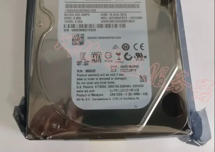 For 03T7864 91Y1655 1T WD1004FBYZ SATA 7 2K server hard disk