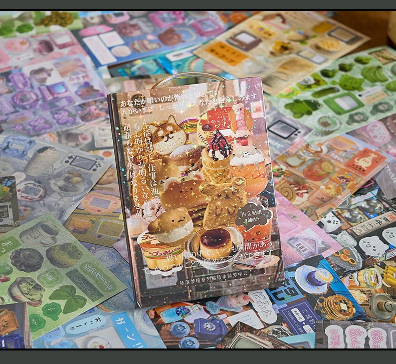45 Blatt PET gestanzte Aufkleber Buch Retro Cartoon dekorative handgemachte Scrapbooking Material Tagebuch japanische Schreibwaren – Detail 7