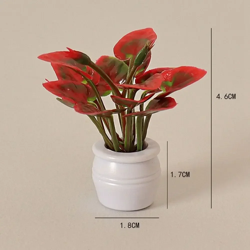 Miniature Dollhouse Decorative Green Luo Plant in Vase - Outdoor Floral Accent