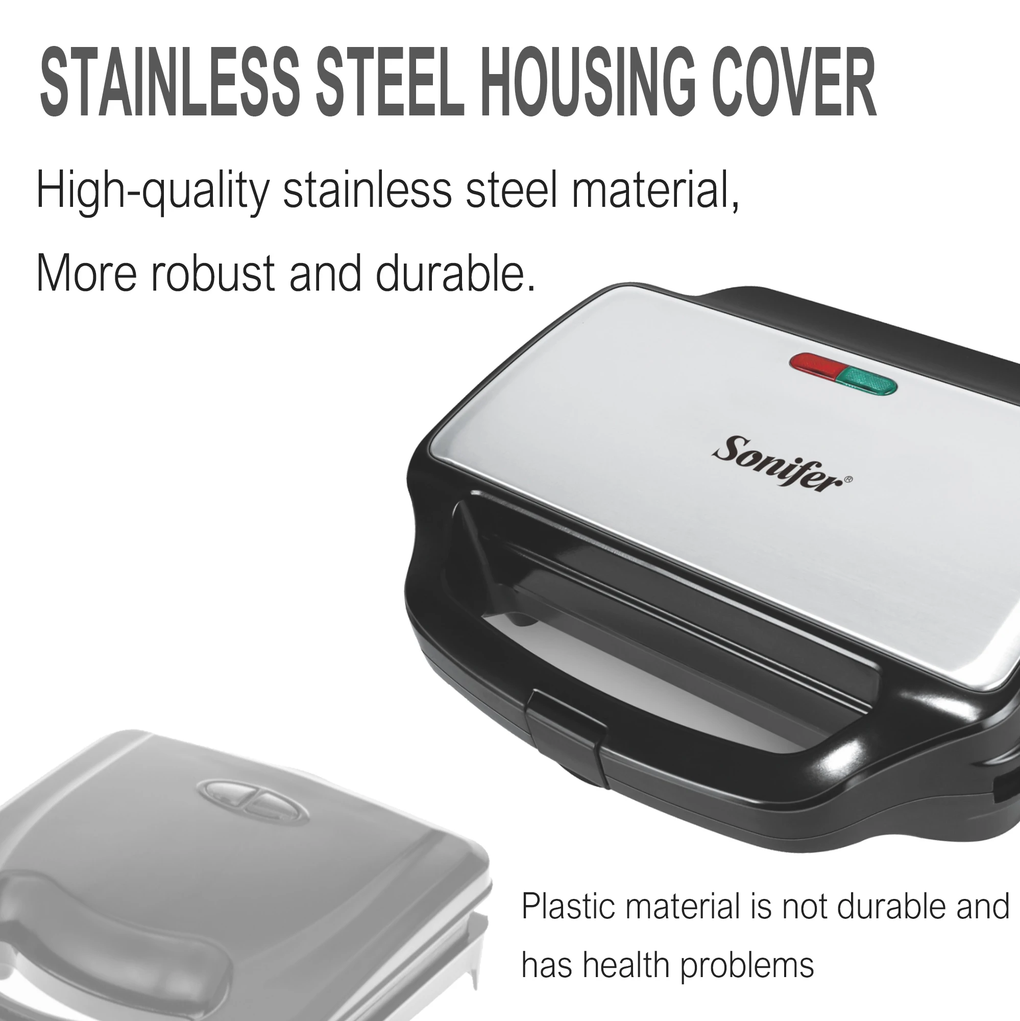 Electric sandwich maker Grill plate Panini 900W Cooking Kitchen Appliances Breakfast Waffles Machine Non-stick Iron Pan Sonifer