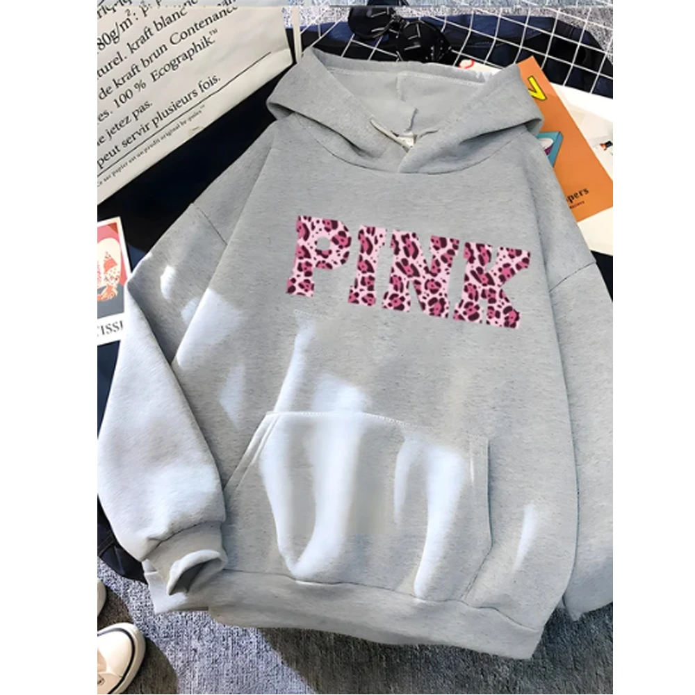 Gothic Letter Print Hoodie for Women Casual Loose Sport Wear Female Soft Ladies Sweatshirt Fashion Pullover Luxury Designer Tops