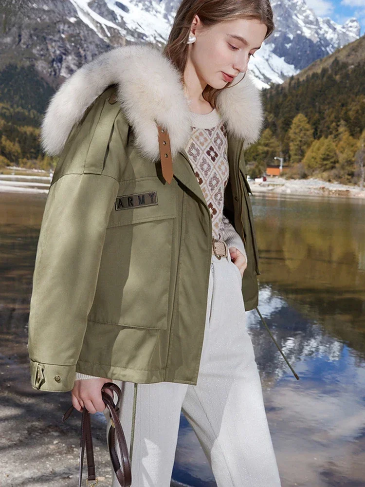 Parka DoublÃ©e Fourrure Lapin Femme Fourrure Lapin Femme Manteau