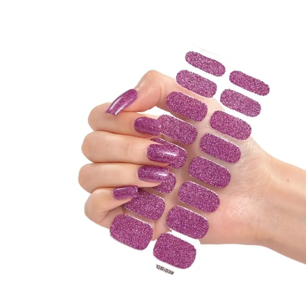 1Sheets Strips Gel Nail Stickers Glittering Sequins Gel Nail Polish Strips for DIY Nail Art Making nail stickers nail decals nail art decoration