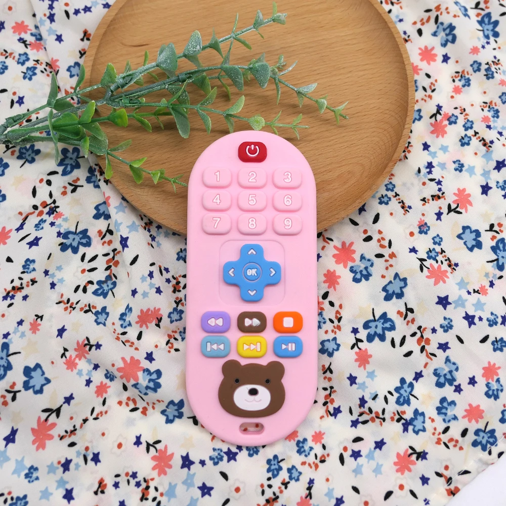 children's remote control teethers silicone anti-feeding simulation remote control teethers food-grade soothing toys