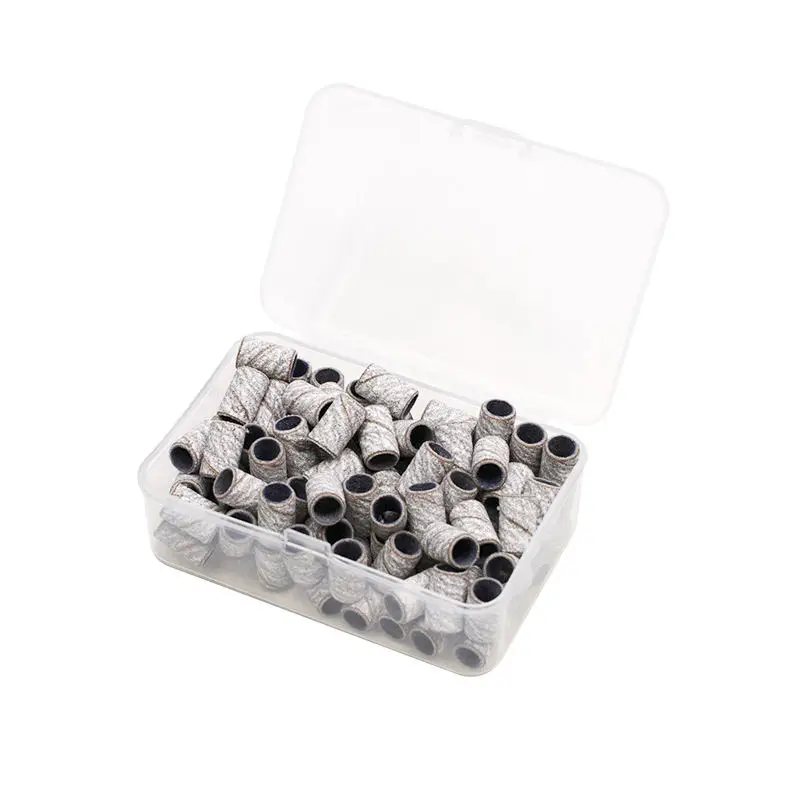 

White Green Purple Black 100pc Custom Logo Nail Bit Sanding Bands Manicure High Quality Sanding Bands for Nail Drill Bits Soft