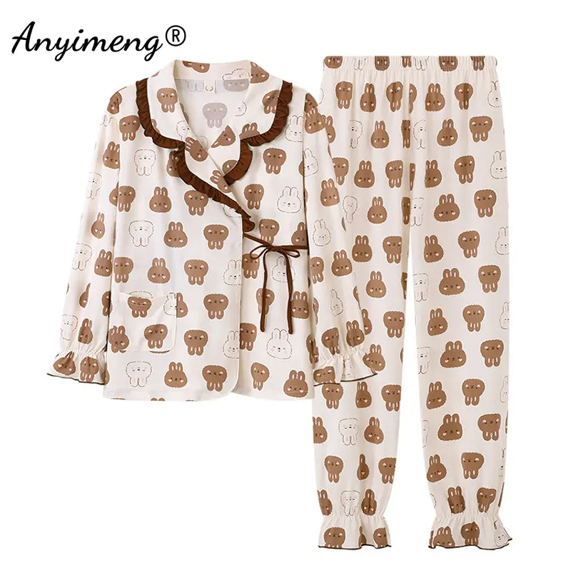 Pijama Niña AOSKERA Estampado Piña - 100% Algodón, Tallas 3-10 Años, Ropa Dormir