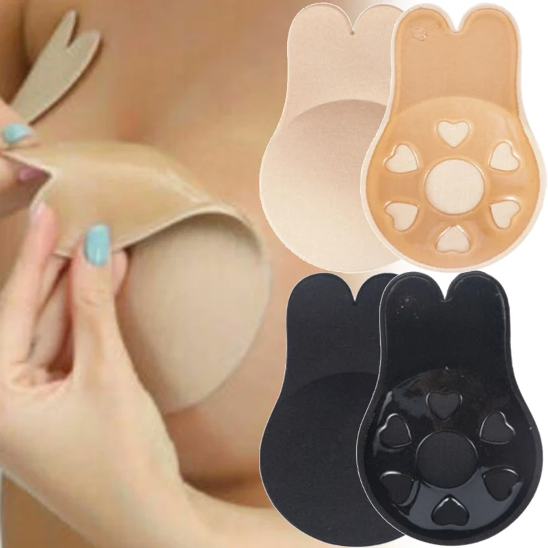 

Sticky Bra Invisible Adhesive Bra Bio Paste Backless Strapless Reusable Push Up Large Size Breast Lift Nipple Covers for Women