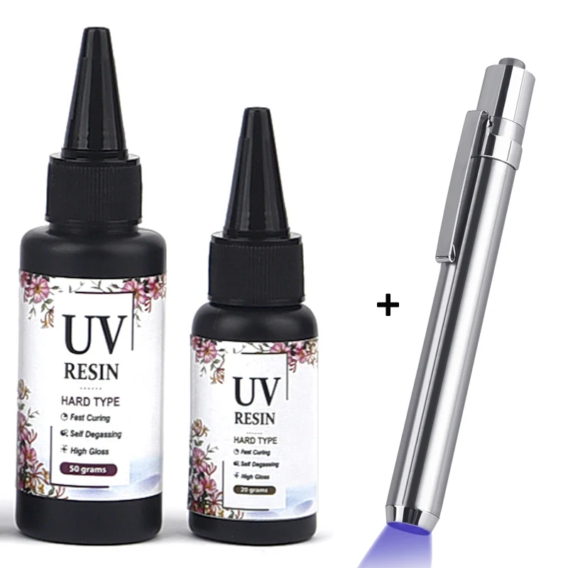 UV Resin Glue 20g/50g Transparent Quick-Drying Epoxy DIY Jewelry Making Supplies Pen Kit Crafts Decor