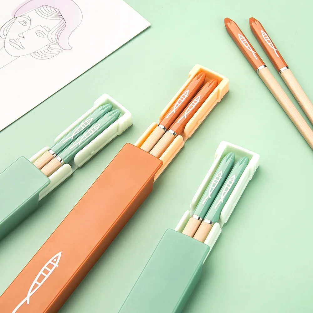 

Portable Alloy Chopsticks with Box Folding and Pulling Portable Japanese style Travel Chopsticks Set