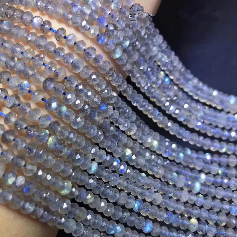 Labradorite loose beads roundelle faceted 3/4/6/8/10mm nature  for making jewelry  38cm FPPJ wholesale 3