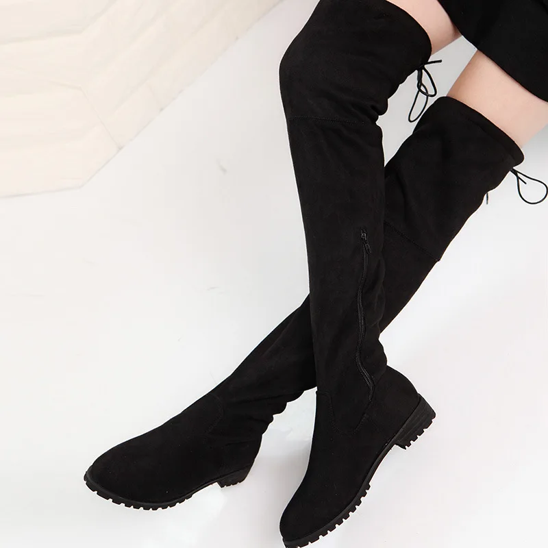 Sexy Over The Knee Boots Women Female Women Shoes Suede Long Women Boots Winter Fashion Thigh High Boots Winter Shoes Plus Size