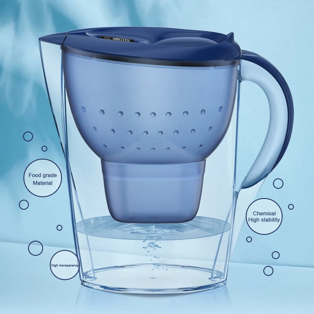 3.5L Water Filter Jug Digital Display Water Purifier Pot Reduce Limescale and Impurities for Clean Tasting Drinking Tools
