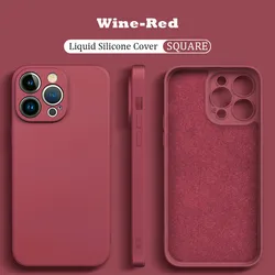 Coque souple en silicone liquide premium anti-choc avec pare-chocs en fourrure carrée