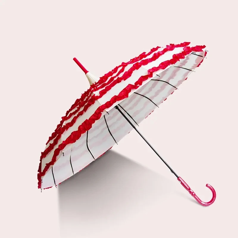 

Lace Princess Umbrella for Lady, Retro Pagoda Umbrella, Shoot Prop, Sunny and Rainy, 20Pcs