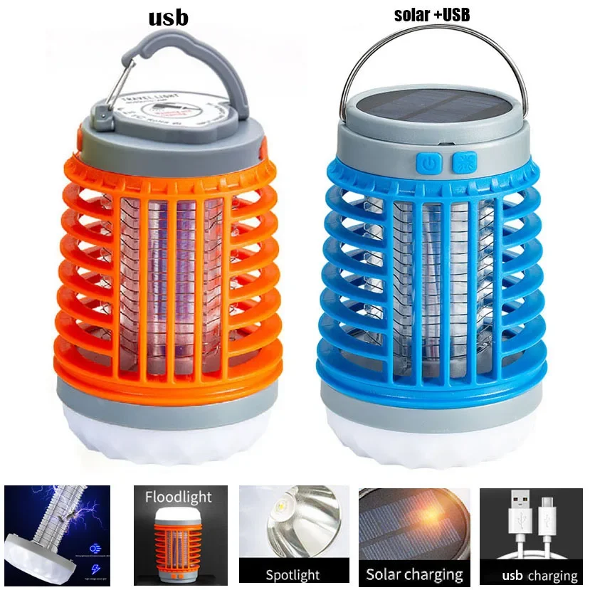 Il Più Nuovo Led Usb Solar Power Mosquito Killer Lamps Protable Lantern Outdoor Repellent Light Insetto Bug Trappola Per Zanzare Campeggio Hot