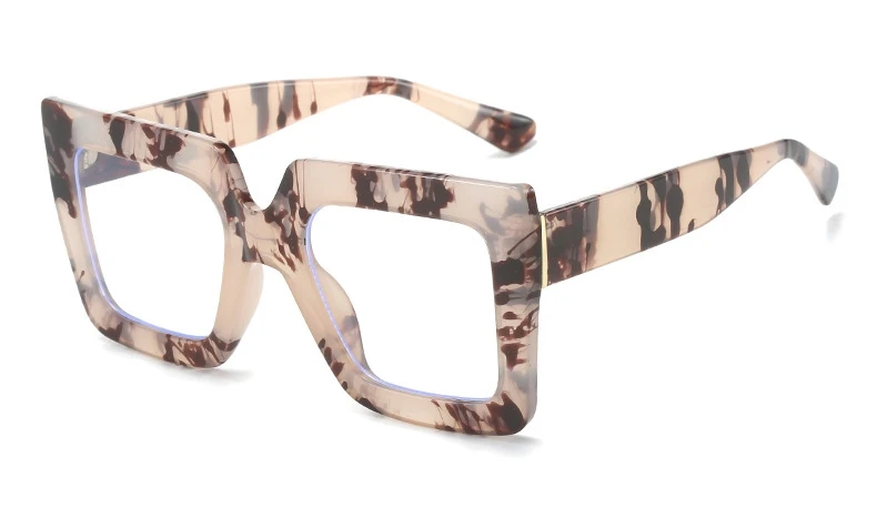 Vibrant Oversized Square Black Eyeglasses with Clear Lenses