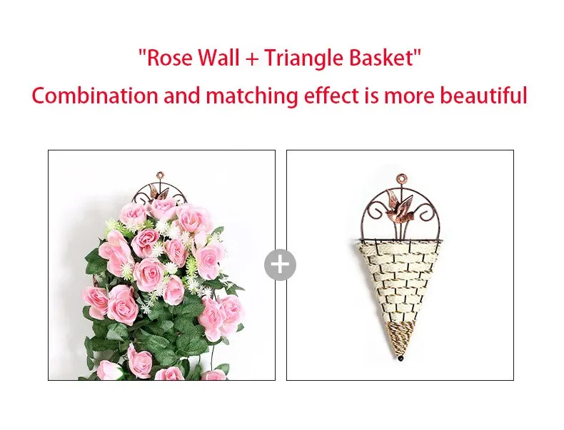 Künstliche Blumen Rattan gefälschte Pflanzen Rebe Dekoration Wandbehang Rosen Home Decor Zubehör Hochzeit dekorative Kranz – Detail 12
