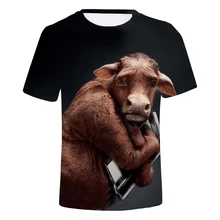  Summer new Arrive Popular Novelty Animal Pig Sheep Series Tshirt Men Women 3D Print t-shirt Harajuku Style T shirt Summer Tops 