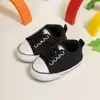 Lovely Newborn Baby Girl Boy Shoes Rubber Soft Sole Non-Slip Lace-Up Breathable Solid Color Shoes Indoor Outdoor Canvas Shoes 2