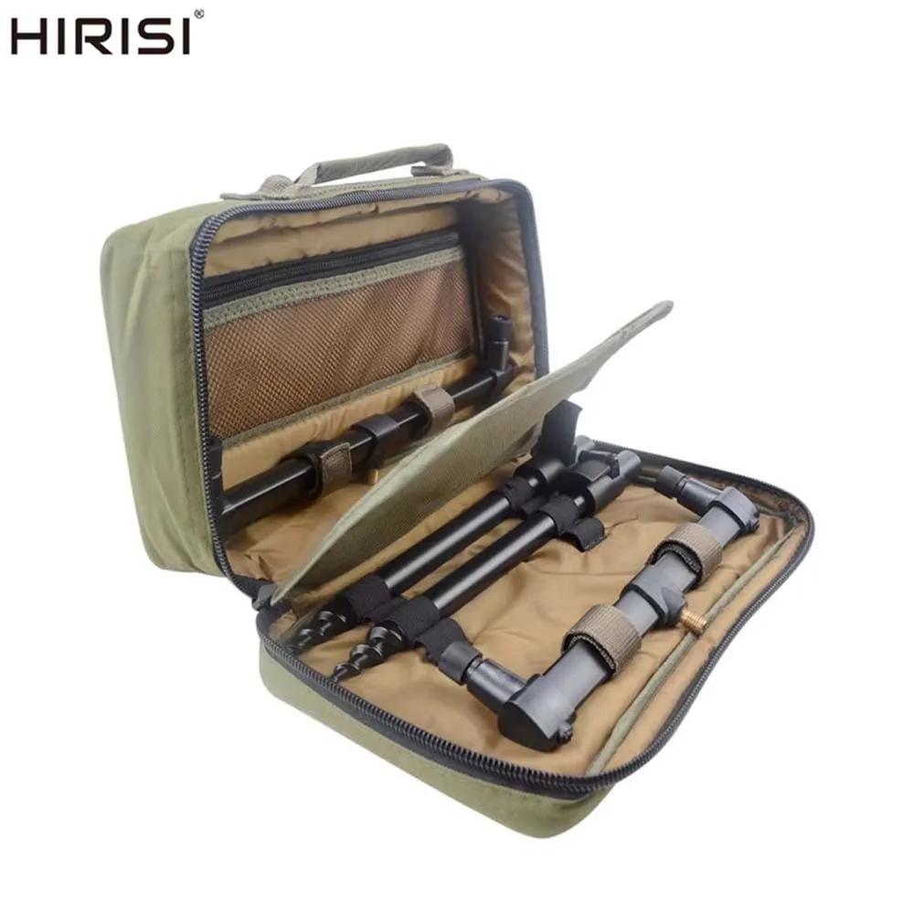 Hirisi Karpfen-Angelruten-Pod-Set, Bankstäbe und Buzz-Riegel für 2 Ruten, hergestellt aus Aluminium, Rutenhalterung